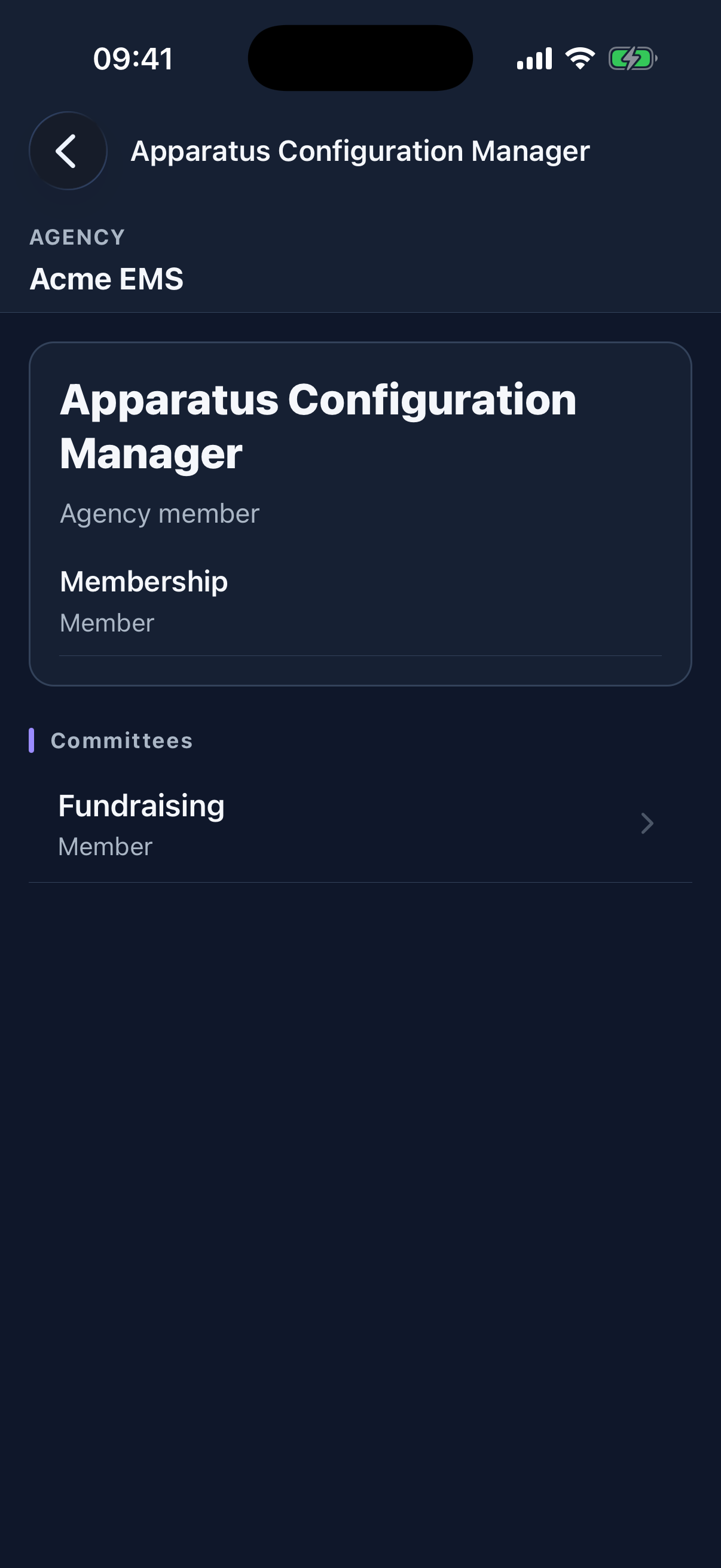 The mobile member profile shows approved operational information without exposing internal notes or contact fields.